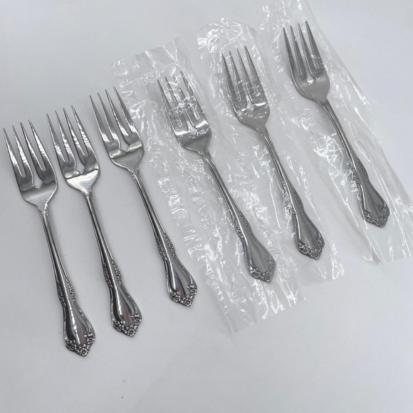 Wm. A. Rogers Other - Wm Rogers Mansfield Salad Fork x6 Oneida Stainless Glossy